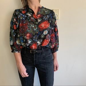 Urban Outfitters UO KIMCHI BLUE floral blouse SM
